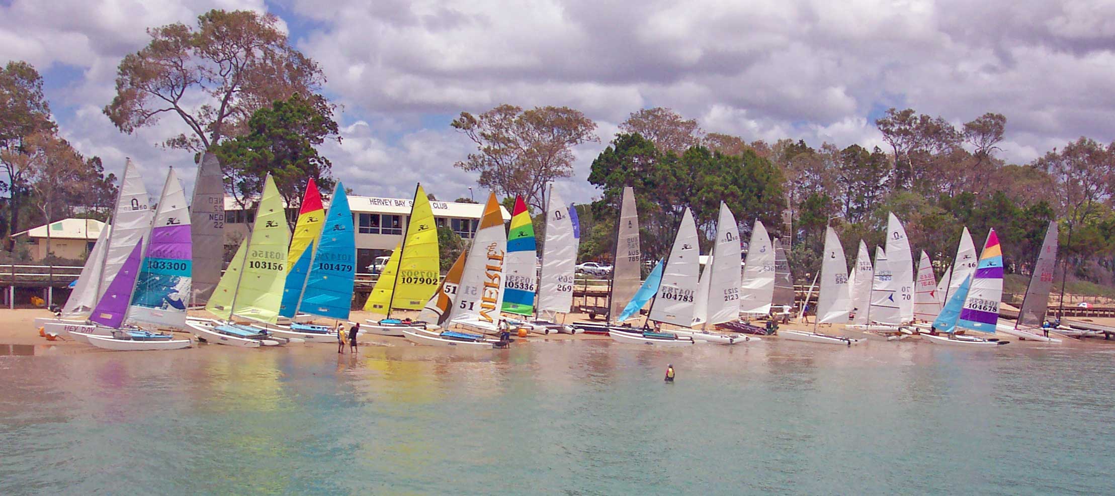 Hervey Bay Sailing Club promoting off the beach sailing on the Fraser